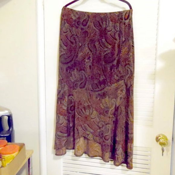 Paisley Print Maxi Skirt - Multicolor - Picture 6 of 7